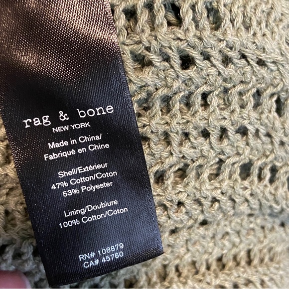 New Rag & Bone Riley Crochet Midi Dress in Sage Green Size Small - Picture 9 of 9